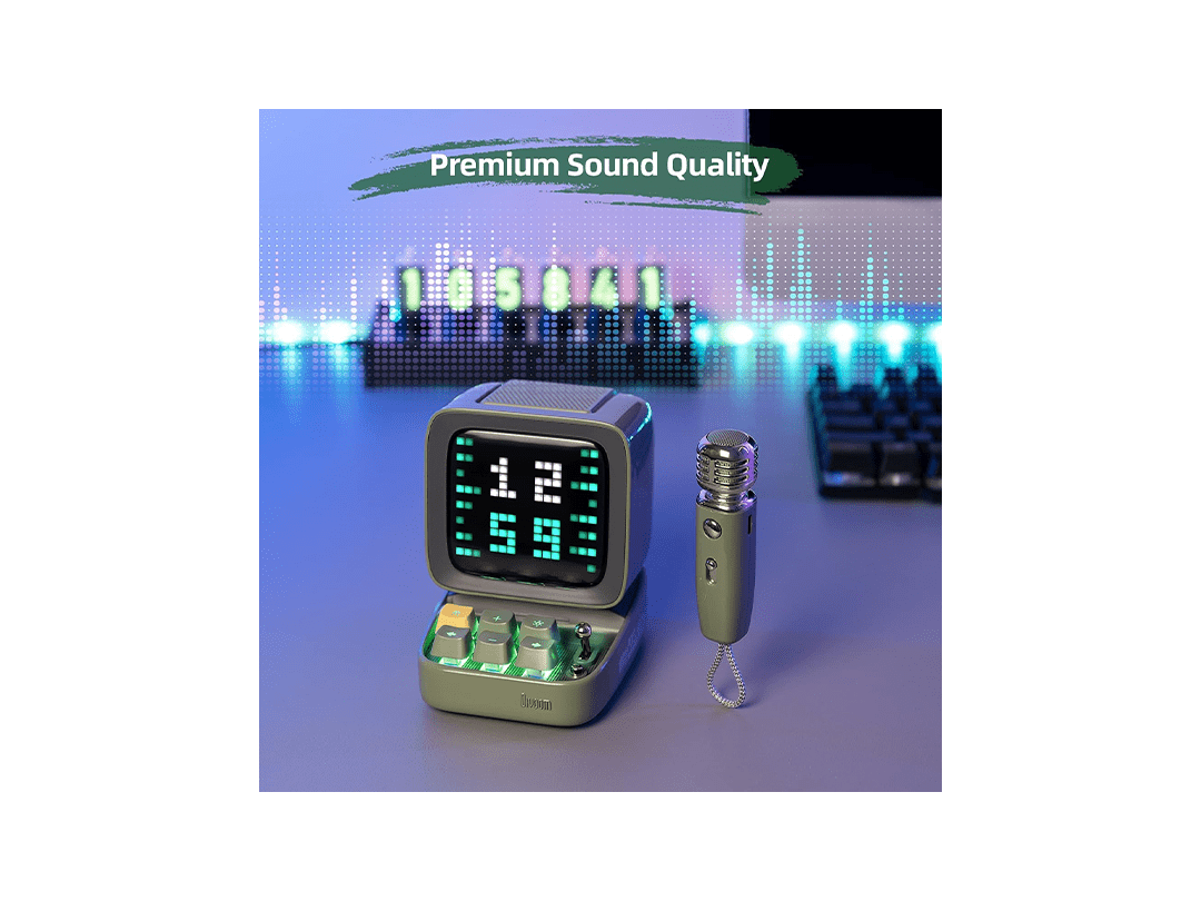 Divoom Ditoo-Mic Bluetooth Speaker with Karaoke Microphone - Green in Qatar Divoom Ditoo-Mic Bluetooth Speaker with Karaoke Microphone - Green in Qatar